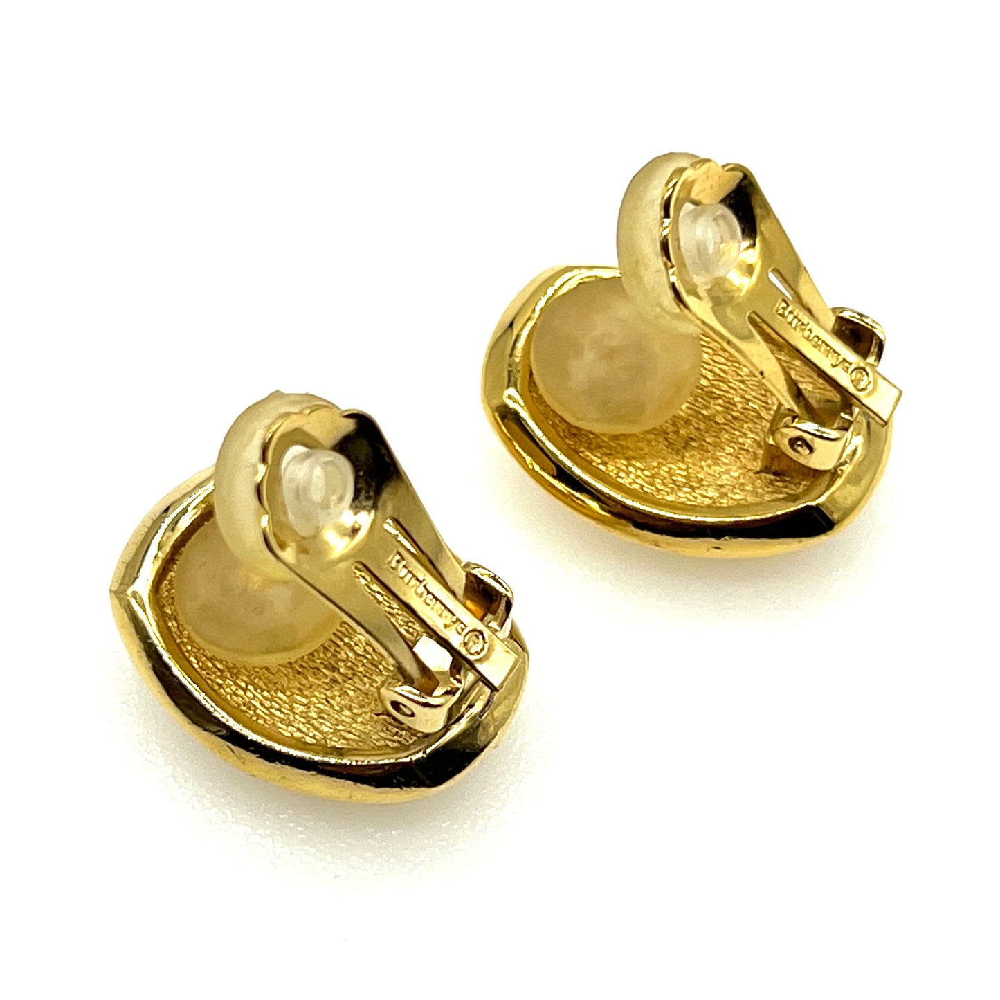 Burberrys of London 1980's Gold Plated and Silver Clip On Earrings