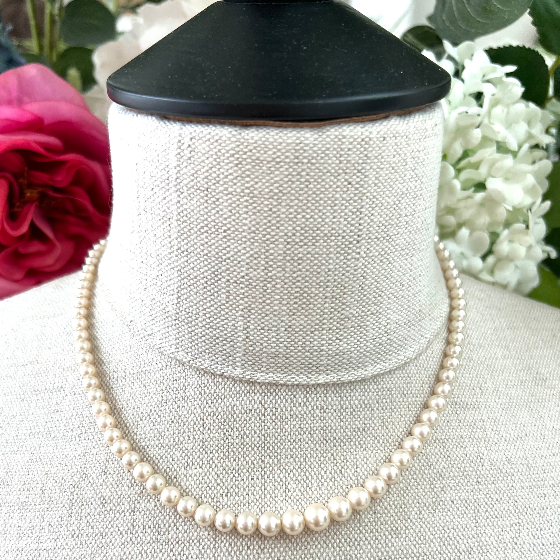 Ciro Faux Pearl Necklace SCP England Diamante Silver Clasp
